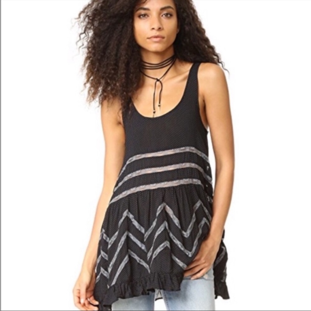 Intimately Free People Swing Dress Lace Polka Dot XS